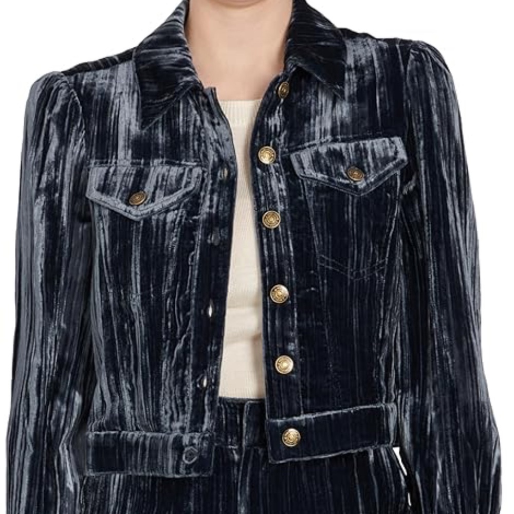 Cinq a Sept crushed velvet Dillon jacket